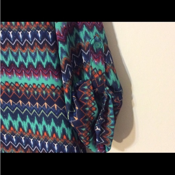Wishful Park Southwest Chevron Print Tunic Blouse - Picture 4 of 11